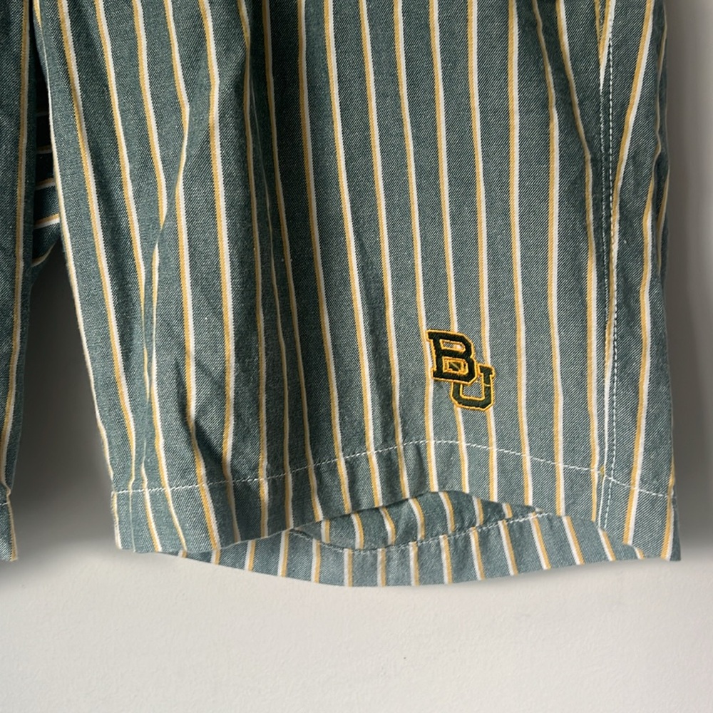 Olde School Brand Homespun Originals Chino Striped Bermuda Baylor Bears Sz 38 💚 - Picture 2 of 5